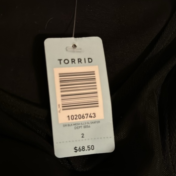 Torrid black illusion mesh skater dress Sz 2X sleeveless little black dress new - Picture 9 of 9